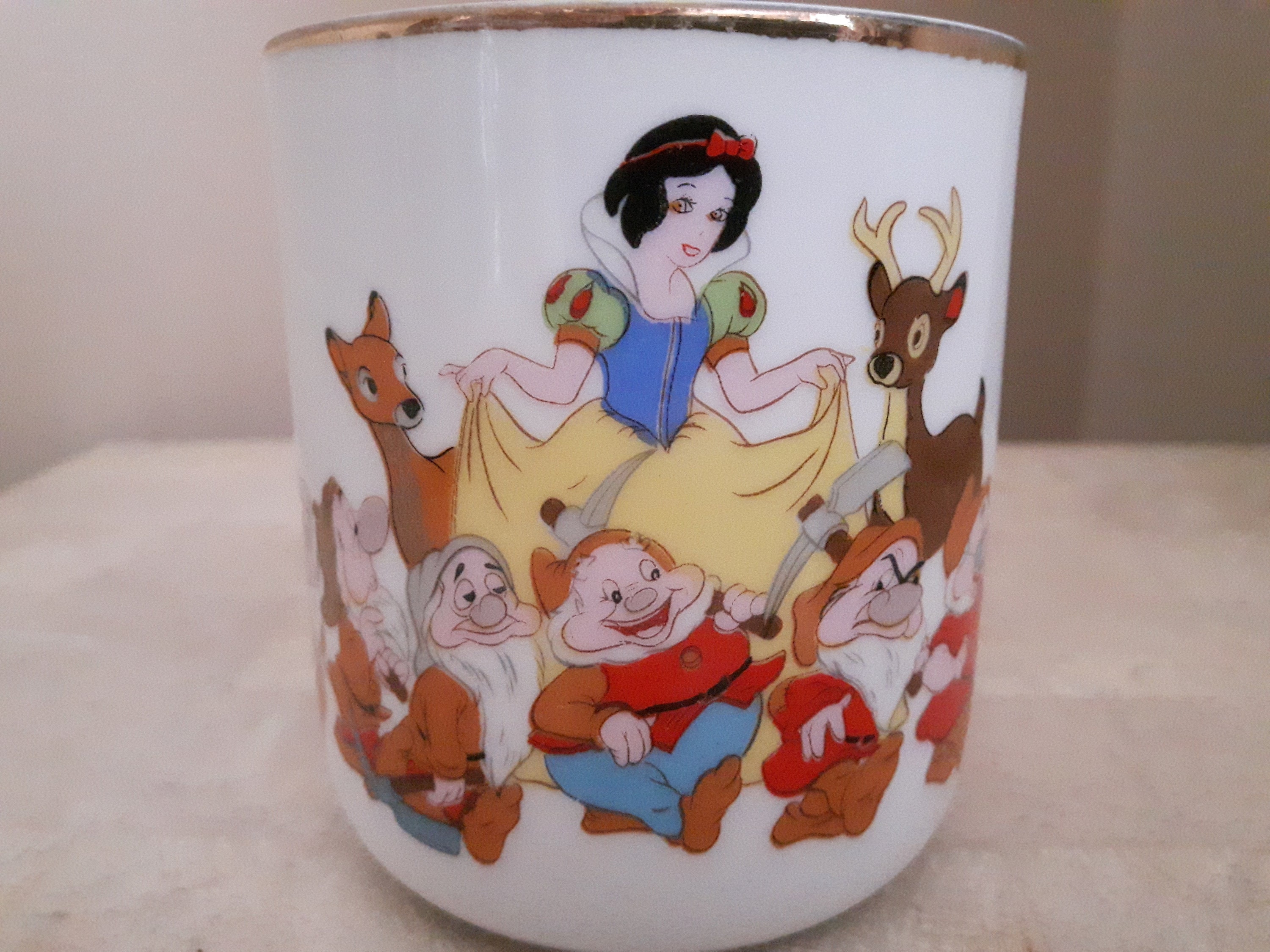 Vintage , Set of 4 Disney Mugs, 1960's,japan, Disney Characters, Coffee  Cups, Snow White, Pinocchio, Dumbo, Lady and the Tramp, Aristocats 