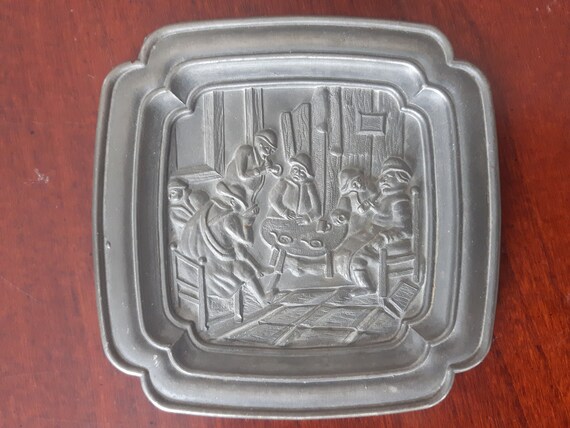 Vintage Kassack Pewter Coasters, Set of 3 Pewter Coasters, Kassack