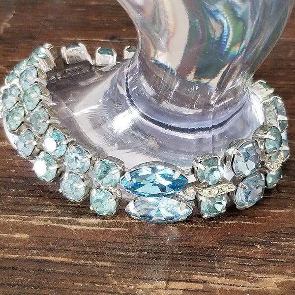 Eisenberg Ice Rhinestone Bracelet, Vintage Eisenberg Ice Blue Rhinestone Bracelet, Eisenberg Ice Bracelet