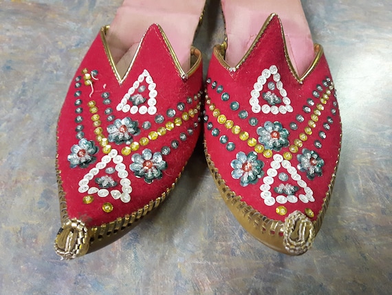 Vintage Turkish Harem Slippers Made in Turkey Curl