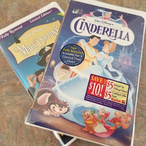 Walt Disney VHS Tapes jaren 1990, Walt Disney Masterpiece Collection VHS Movies Assepoester (nieuw), Mary Poppins, 3 Bonus VHS Tapes