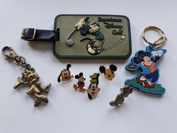 Vintage Disney Golf Lot emaillierte Messing Disney Golfball Marker Disney Golf Bag Tag Mickey Mouse Schlusselring Messing Minnie Mouse Schlusselanhanger Etsy