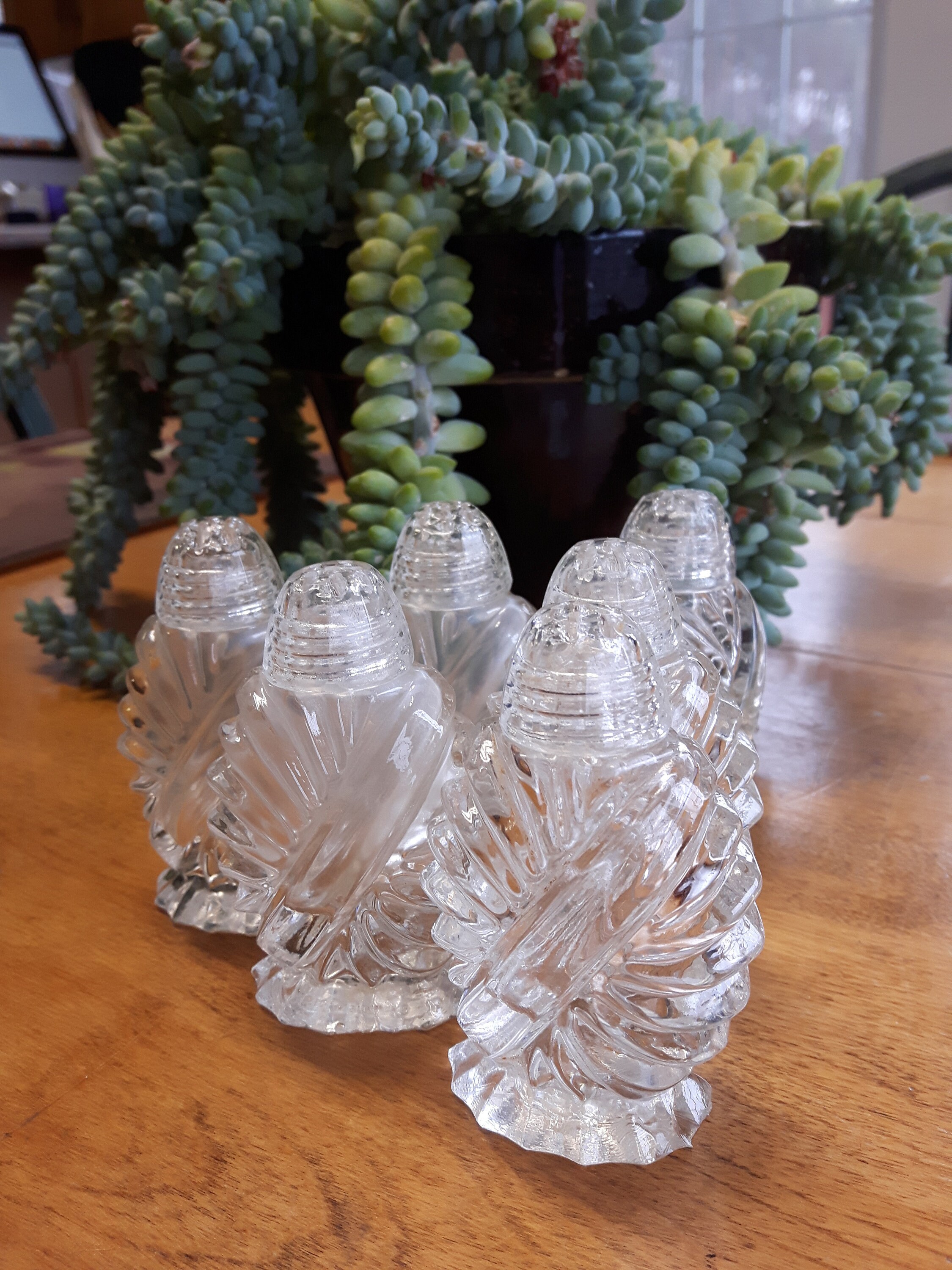 Home & Living Set of 6 Bohemian Glass Vintage Salt and Pepper Shakers