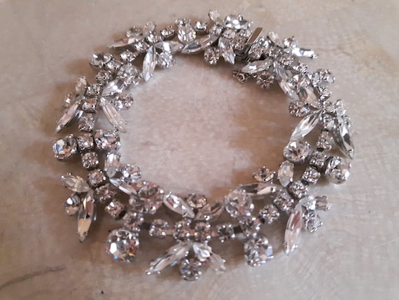 Sherman Clear Crystal Bracelet, Sherman Vintage Cl