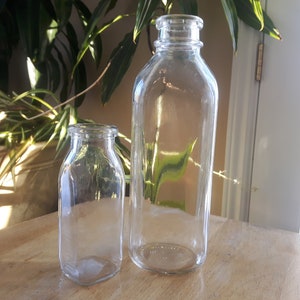 Vintage Square Milk Bottles, Canadian Square Glass Milk Bottles Mid Century, Glass Milk Bottle 67016