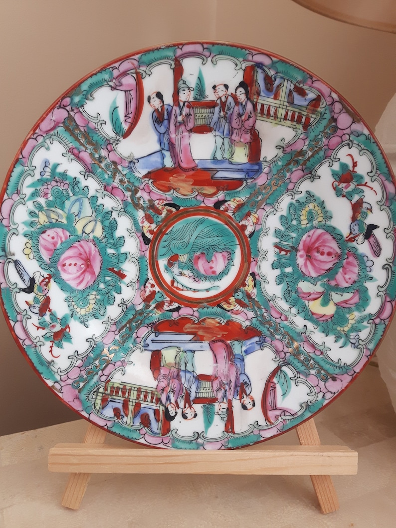 Vintage Qianlong Nian Zhi Porcelain Plates Hong Kong Wa Lee Etsy