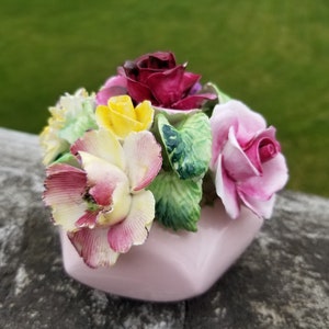 ヴィンテージ キャニスター プラスチック製 蓋とスプーン付き 花柄