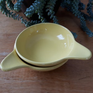Galaware vintage feito na Inglaterra, Ramekins Galaware de cerâmica, prato Ramekin amarelo
