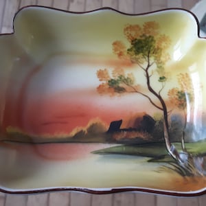 Vintage Noritake Morimura Hand Painted Trinket Dish, Antique Japanese Porcelain Noritake Tray