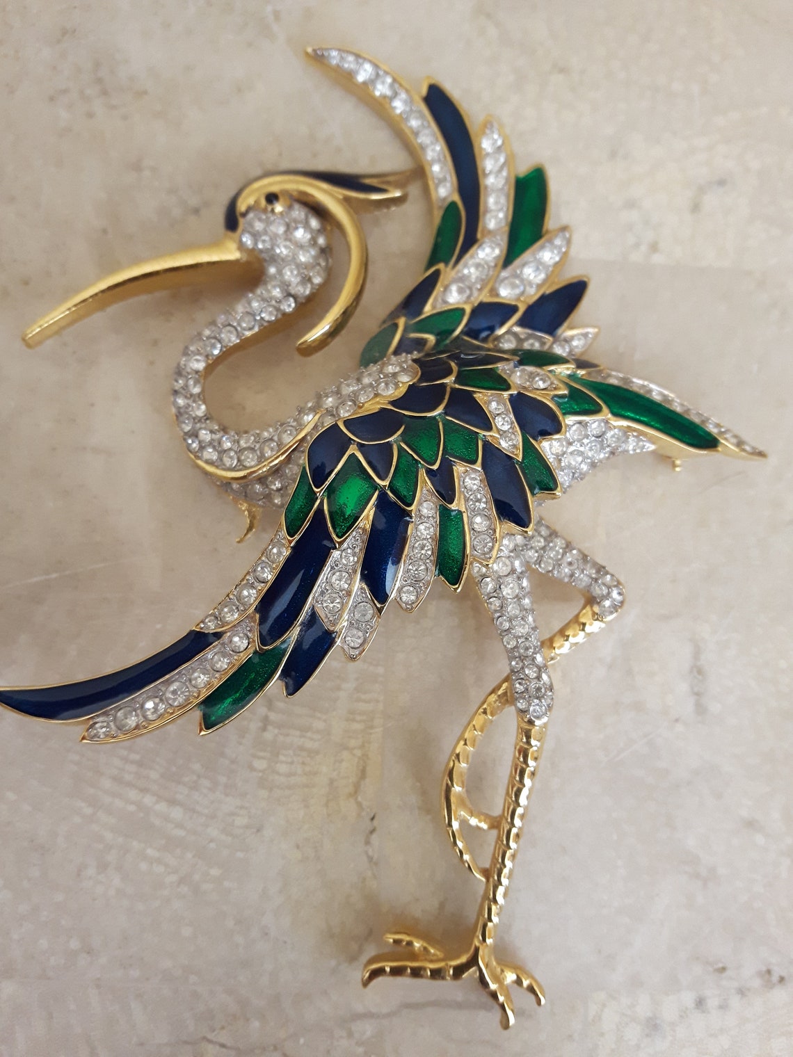 Vintage D'Orlan Signed Stork Brooch D'Orlan Bird Pin Etsy