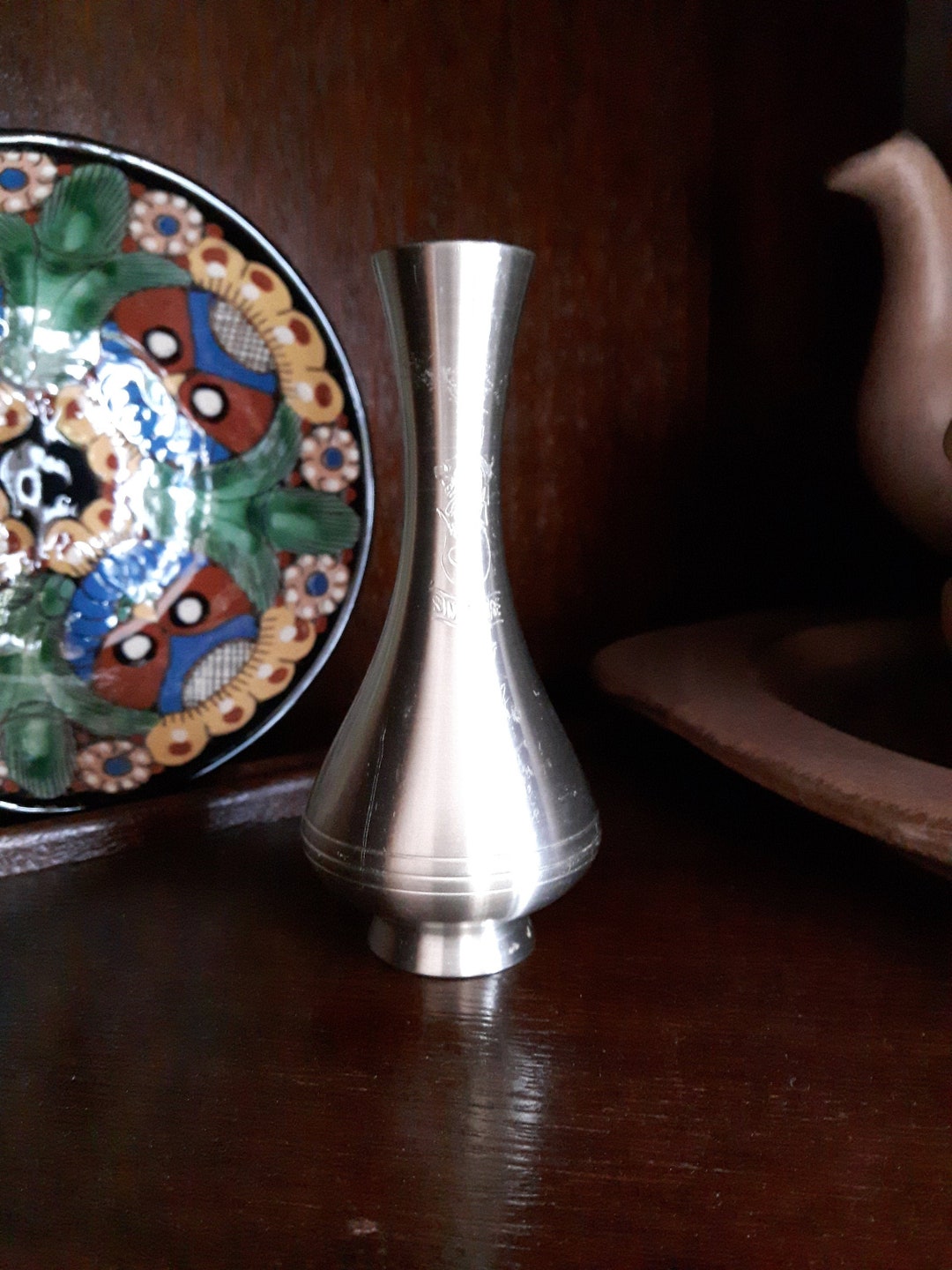 Dragon Pewter Vase Made in Singapore, Vintage Decorative Pewter Vase Etsy