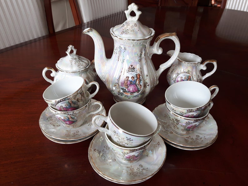 Lustreware Demitasse Tea Set Made in Japan Vintage Japanese Etsy