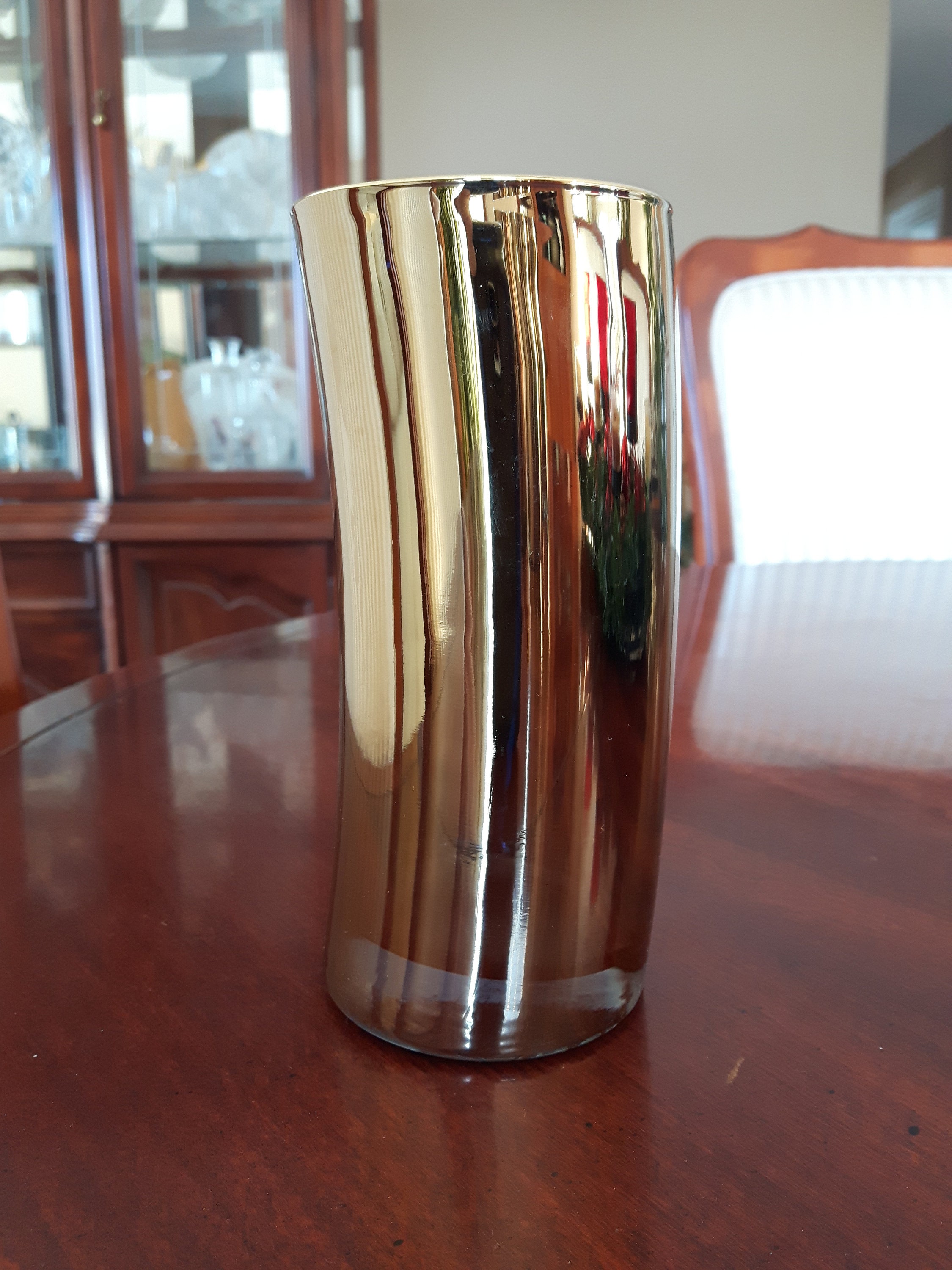 Vintage Gold Curved Drinking Glasses Unique Glass Tumblers Etsy