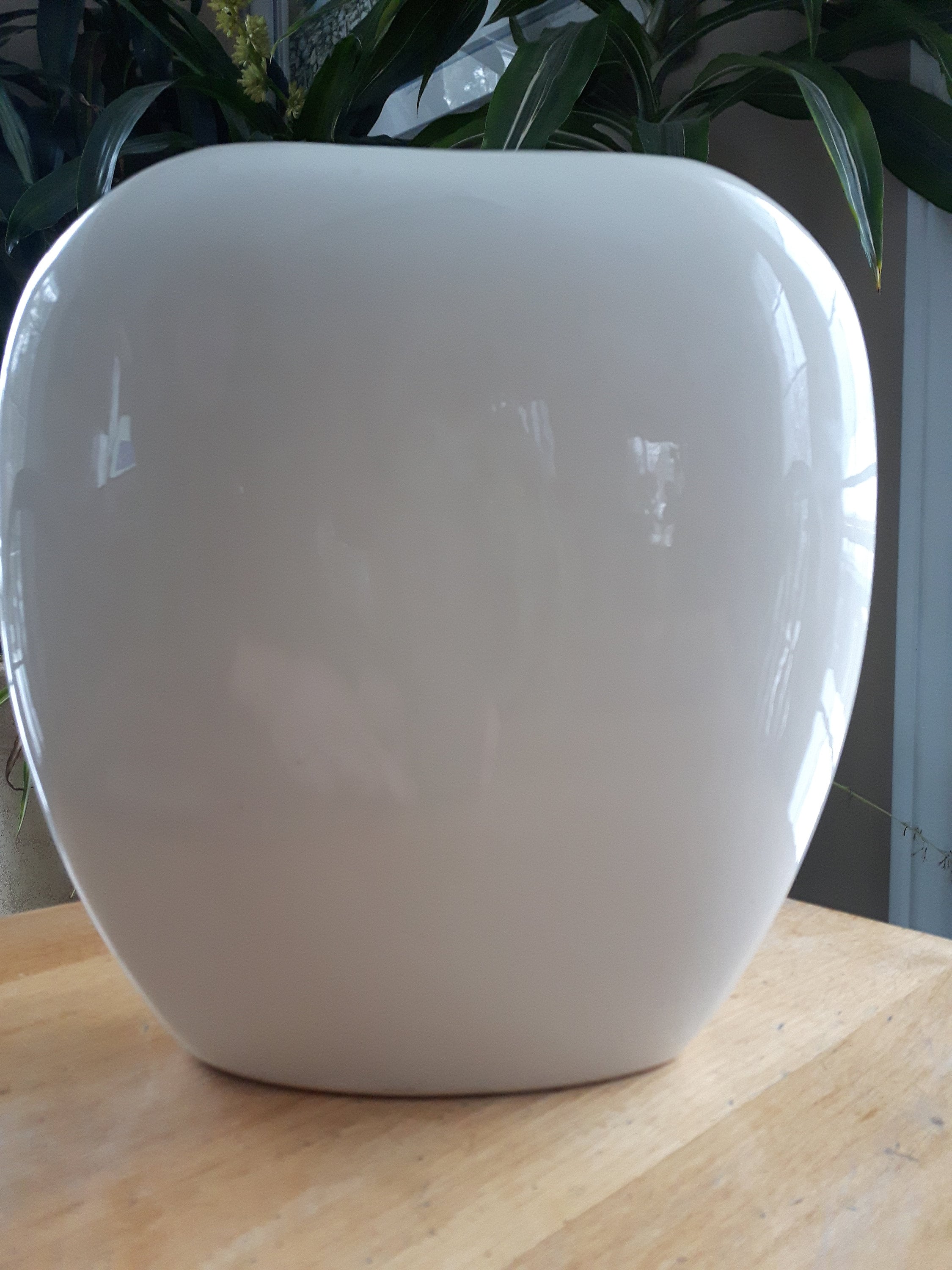 Vintage Thin Oval Ceramic Floral Vase Large Flat Oval Ceramic Etsy