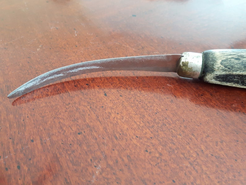 Antique Wood Double Edged Curved Grapefruit Knife Etsy