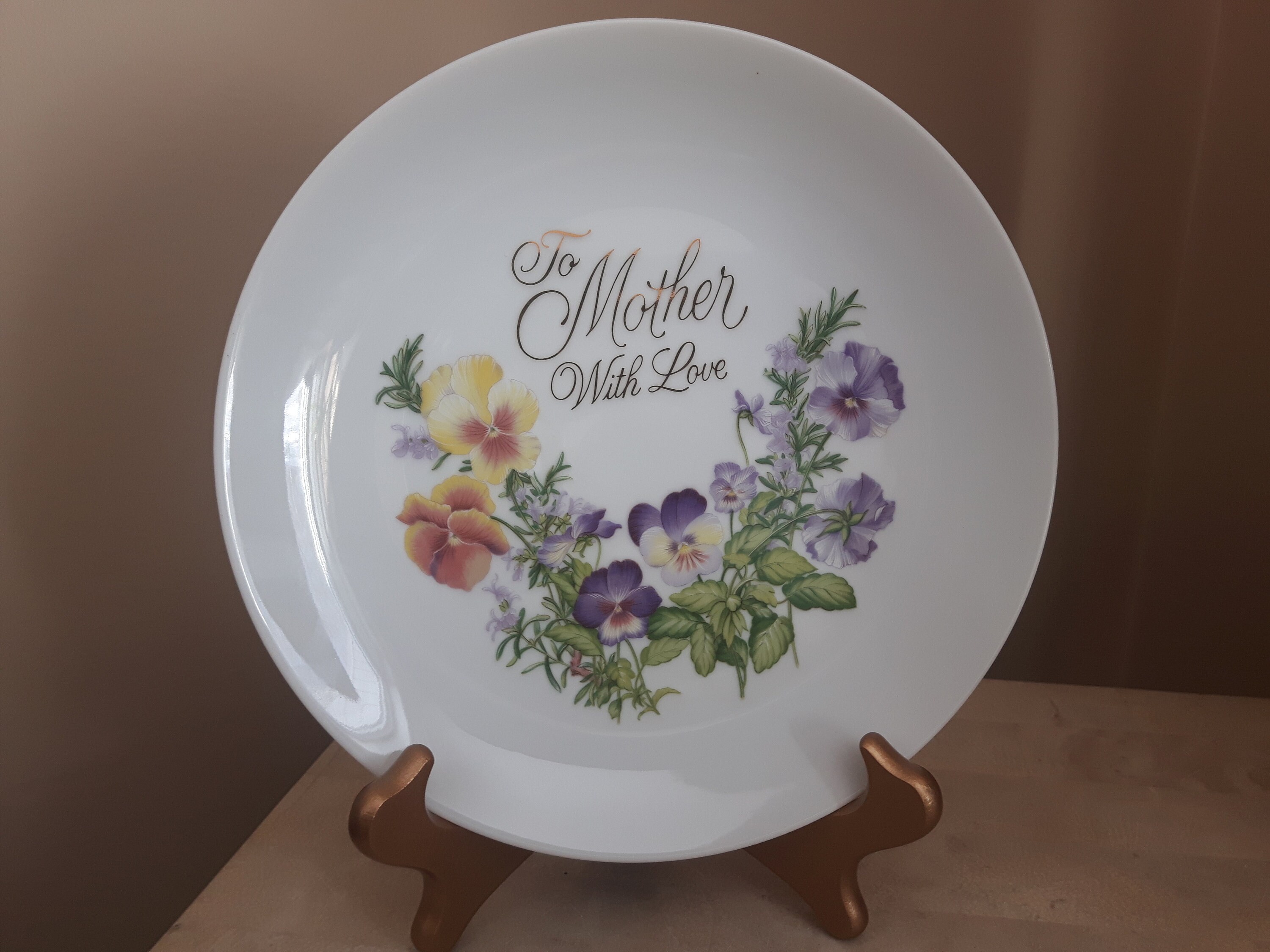 Vintage Saji Fine China Display Plate to Mother With Love