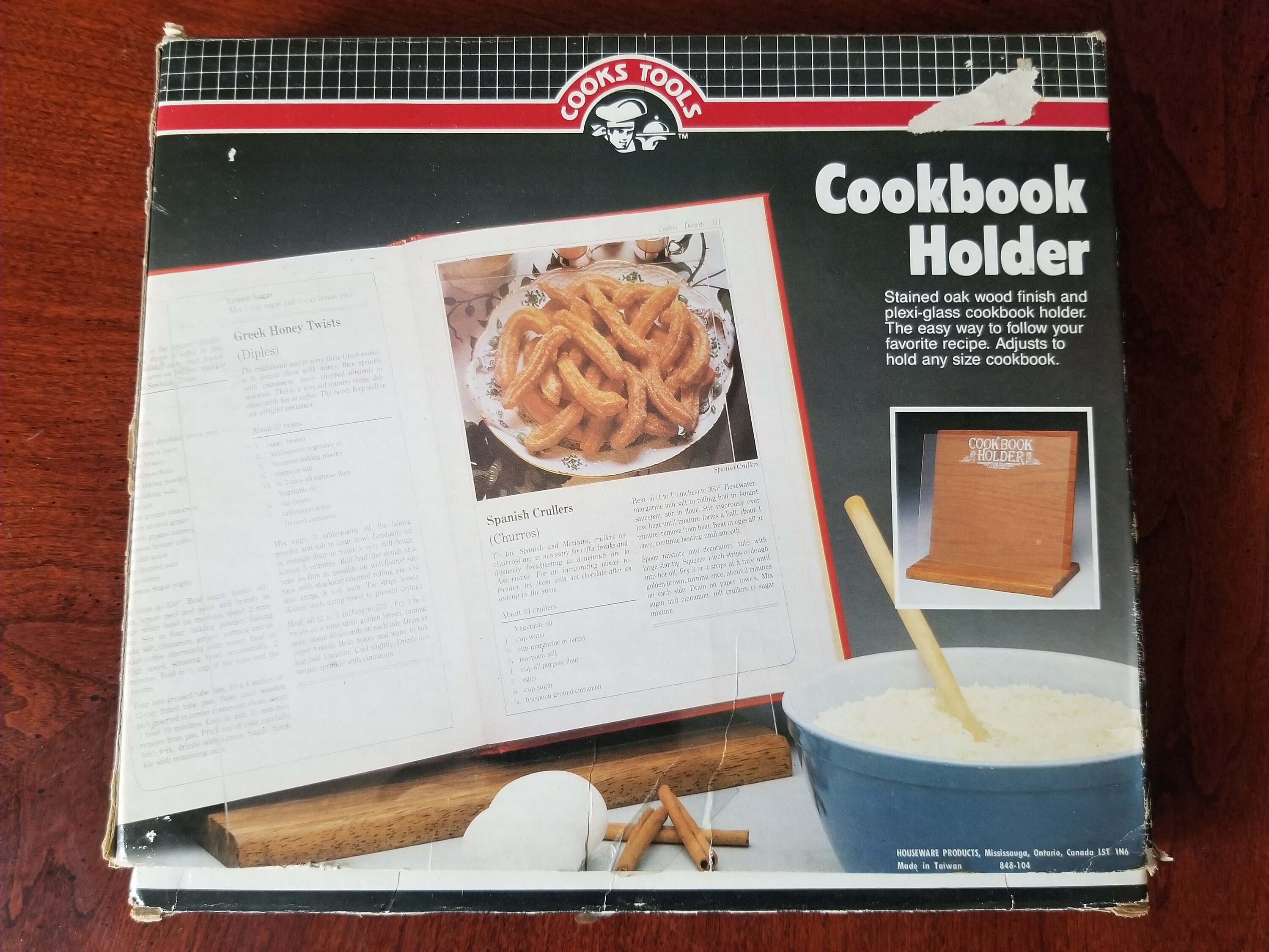 Vintage Recipe Book Holder New in Box, Wood and Acrylic Recipe Book ...