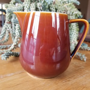 Vintage Villeroy & Boch Cream Pitcher, Glossy Brown Villeroy and Both Cream Pitcher Made in Luxembourg, Small Pottery Milk Pitcher
