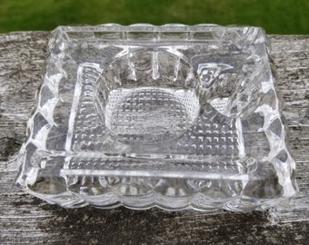 Antique TWN CO. Heavy Glass Inkwell, Glass Ink Well