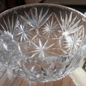 Vintage zware kristallen schaal, geslepen glazen kristallen schaal