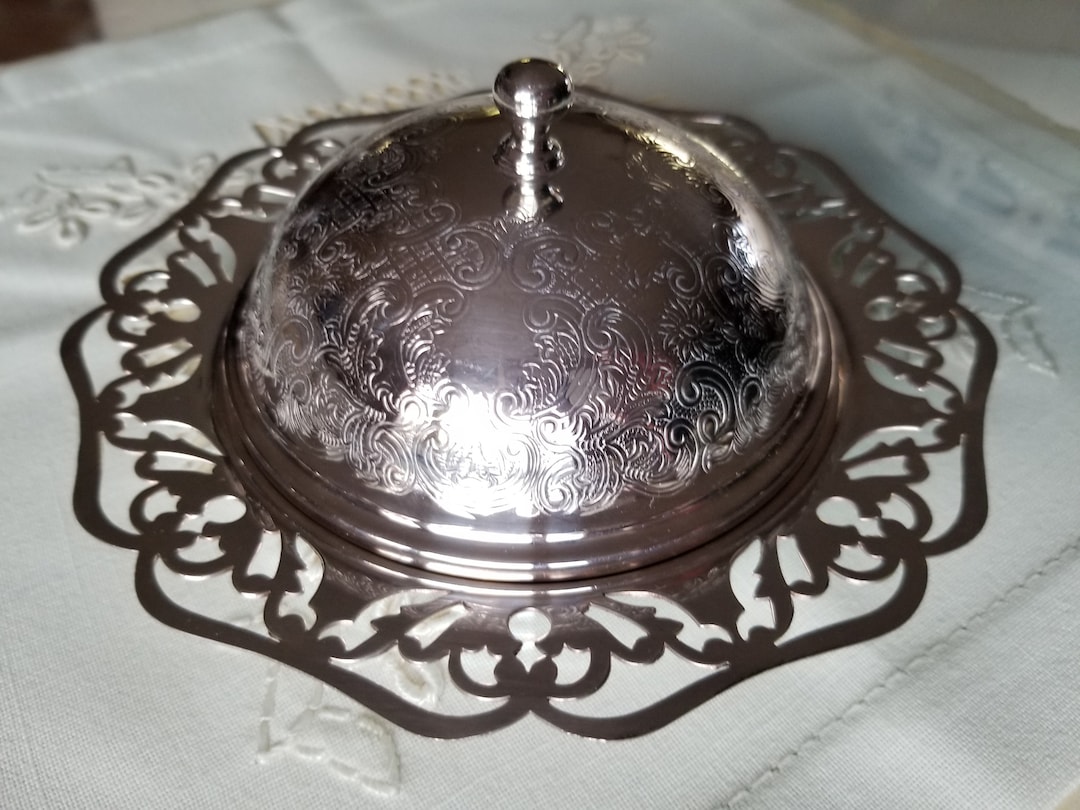 Wm A Rogers Silver Plated Butter Dish, Silver Plated Butter