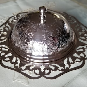 Wm A Rogers Silver Plated Butter Dish, Silver Plated Butter Dish with Lid, Vintage William Rogers Butter Dish 1612