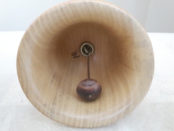 Amosfun Campana In Metallo Con Manico In Legno Dorata E Rossa, 12 Cm – Campanello Per Cena, Scuola, Matrimonio E Festività