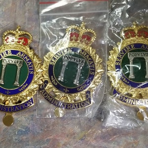 Set of 3 Canadian Military Metal and Enamel Cap Badge, Canada Military