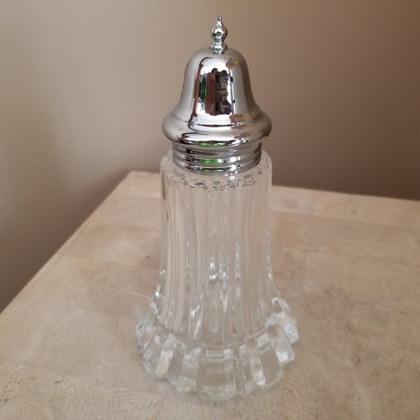 Vintage Pressed Glass Sugar Shaker Made in Japan, Bell Shaped Glass Sugar Shaker