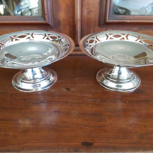 Set of 2 Vintage Pedestal Dishes EPNS Silver Plate Made in England