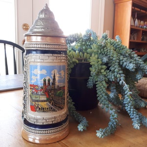 Vintage Gerzit Gems Bierkrug, Oktoberfest Bierkrug München Deutschland, handbemalter Bierkrug Made in Germany