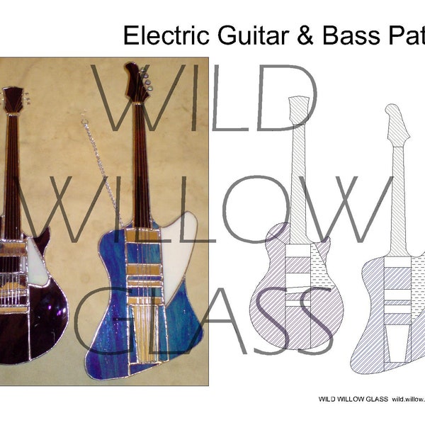 Electric Guitar & Bass Intermediate Glass Suncatcher Patterns