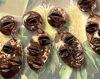 Orecchini Banksia Pod in rame