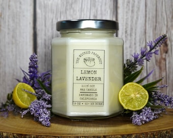 Lemon Lavender Candle ∣ Hand Poured Soy Wax ∣ Gift ∣ Fresh Spa Aroma ∣ Relaxing