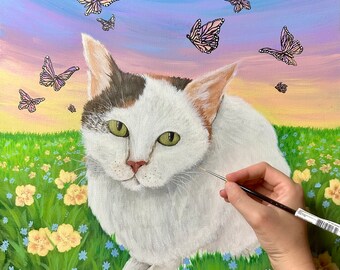 Custom Pet Portrait | Acrylic Painting, Dog & Cat Art
