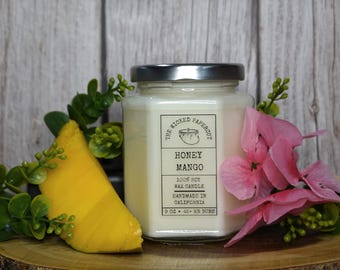 Honey Mango Candle ∣ Hand Poured Soy Wax ∣ Gift ∣ Tropical Aroma ∣ Sweet