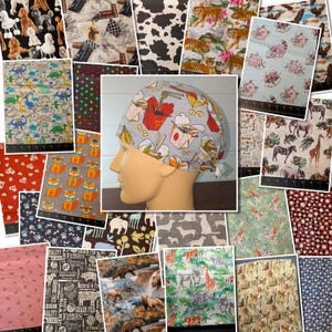 Animal print Scrub Caps, MANY OPTIONS!