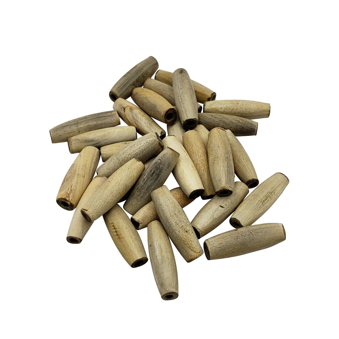 thumbnail image 2 of 16 Strand Vintage Buffalo Horn Hair Pipe Tube Beads - Cream Vanilla, 25x5mm, Southwestern Style 2 of 5