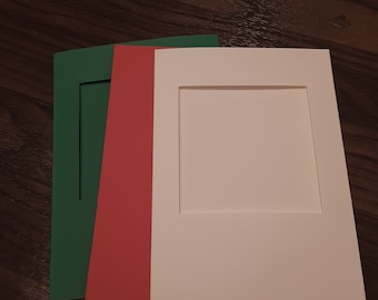 5 Handmade A7 trifold square shaped cards
