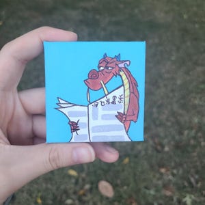Hand painting on small canvas