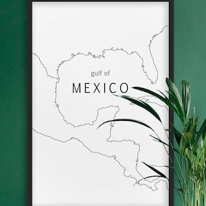 Gulf of MEXICO, Maps, Statement, Politics, Printable Wall Art, Digital Download, Poster, Art Decor, Modern, Simple