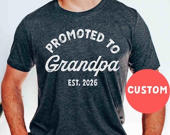 Promoted to Grandpa Shirt New Grandpa Shirt Grandpa Established 2023 2024 Gender Reveal Shirt Maternity Shirt Pregnancy Reveal Gift Grandpa