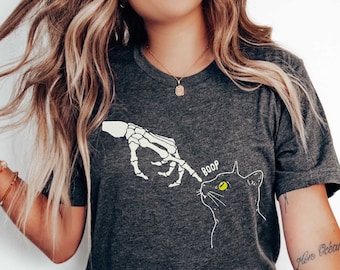 Cat Halloween Shirt Skeleton Halloween Shirt Cat Lover Shirt Funny Cat Shirt Cute Cat Shirt Cat Lover Gift Goth Boop Cat Tee Funny Halloween