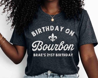 New Orleans Birthday Shirts NOLA Birthday Party Shirts NOLA Birthday Shirts 21st Birthday 30th 40th Birthday Custom Name Girls Trip Shirts