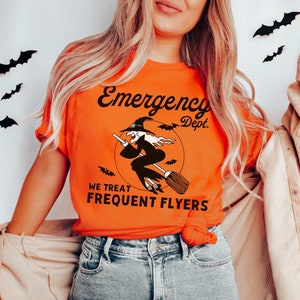 ER Nurse Halloween Shirt Halloween Nurse T-Shirt Nurse Fall Shirt, Emergency Room Dept Department Rn Nurse Tee Frequent Fliers Funny Nurse