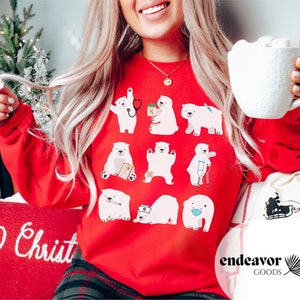 Cute Nurse Christmas Sweatshirt Rn Nurse Gift, RN Shirt Nursing Ugly Christmas Sweater Holiday Nurse Shirt Polar Bears Pediatric NICU PICU