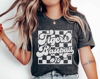 Custom Baseball Shirt for Mom Baseball Mom Shirt for Baseball Game Day T Shirt Personalized Baseball Tee Baseball T-Shirt Team Name Retro