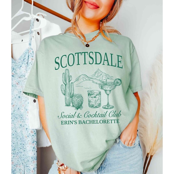 Scottsdale Bachelorette Shirts Custom Bachelorette Merch Luxury Bachelorette Party Shirts Social Cocktail Club Personalized Comfort Colors