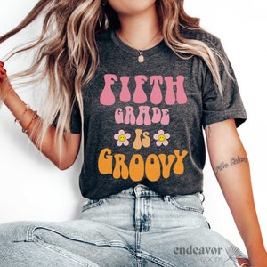 Groovy Teacher Shirt, Fifth Grade Teacher Tee, 5th Grade Team, Matching Group Shirts Appreciation Gift, Back to School Boho Hippie