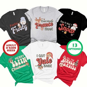 Family Christmas Shirts, Christmas Puns Shirt, Funny Matching Family Shirts Matching Best Friends Shirts Group Christmas Shirts Retro 2024